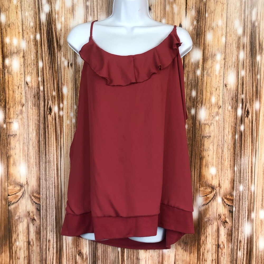 Maurices Strappy Spaghetti Strap Tie Back Ruffle Tank